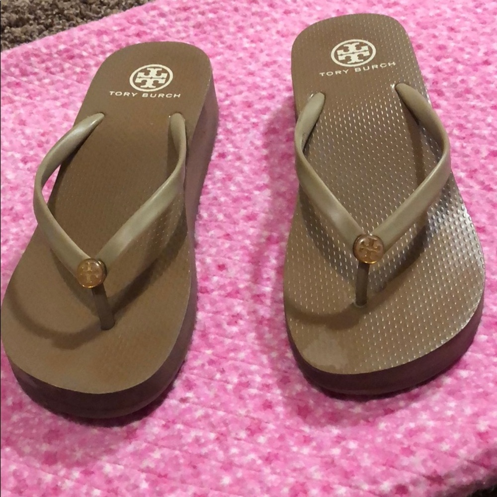 Tory Burch wedge flip flops